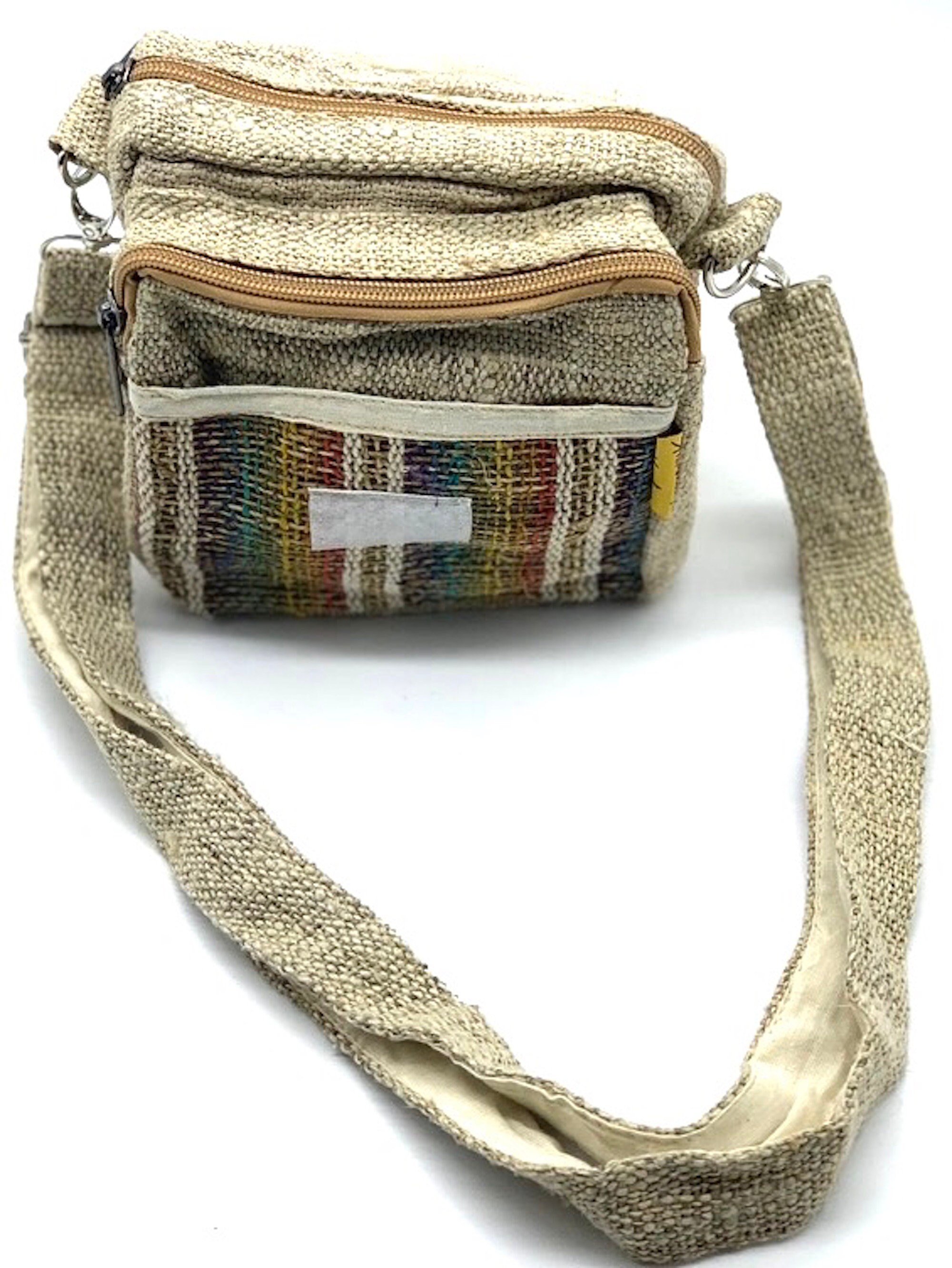 Unique design four pocket Hemp Hobo Passport crossbody bag Etsy