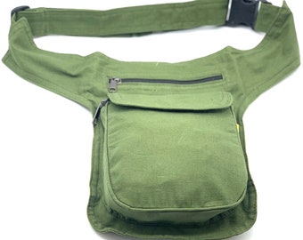 100% Cotton multi purpose waist pack Bag, Festival Belt Bag, Hip Bag, Bum Bag, Travel Bag, Holster bag,Festival Fanny Pack Adjustable Strap.