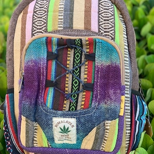 Unique Tie Dye Mini Hemp Backpack Small Back Pack Hippie Bag Pack Festival Bag Pack 100% Hemp|100 VEGAN| FAIR TRADE | Handmade with Love