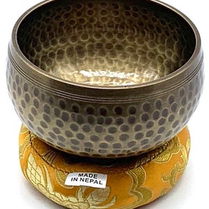 Hand Beaten Tibetan Singing Bowl 4-inch Chakra Healing Set