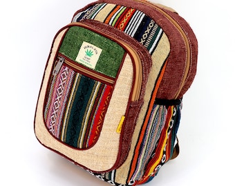 Einzigartiger 100% Himalaya Hanf Mini-Rucksack, Hippie-Rucksack, Boho-Rucksack, umweltfreundlicher Rucksack