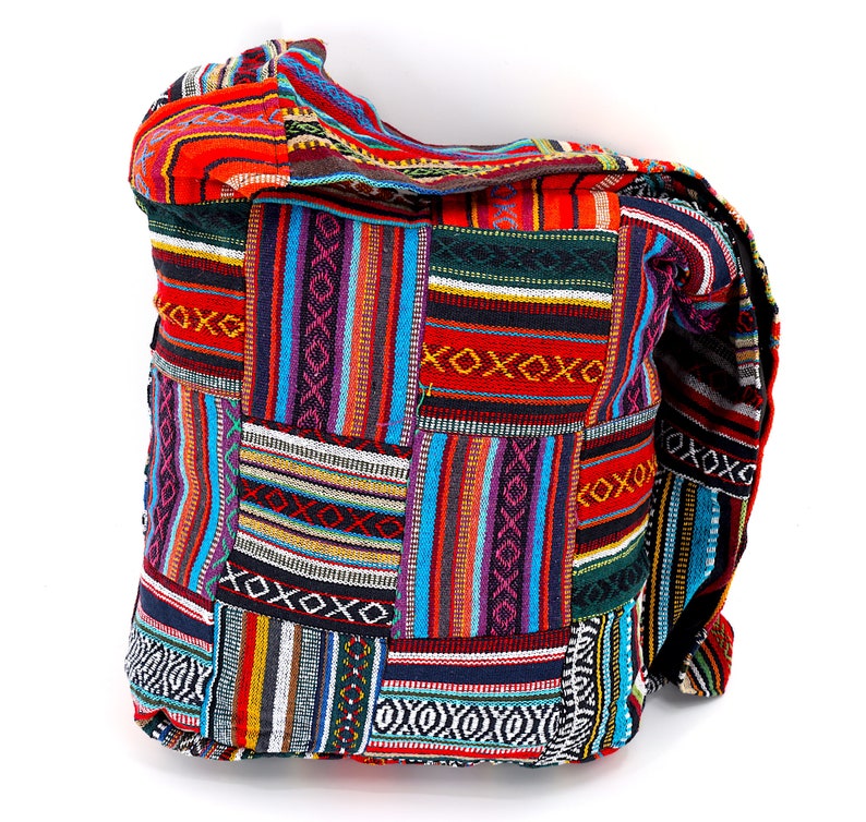 Unique Design Cotton Boho iPad crossbody bag Hippie Bag Festival Bag Travel Bag 100% Cotton100 VEGAN FAIR TRADE Handmade with Love image 6