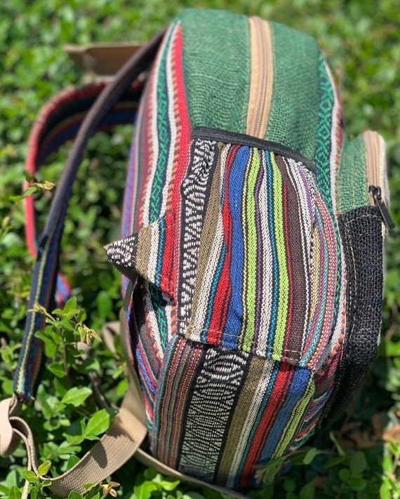 Unique Om Print Mini Hemp Backpack Small Back Pack Hippie Bag Pack Festival Bag Pack 100 Hemp100 VEGAN FAIR TRADE Handmade With Love Etsy Canada