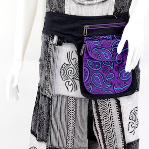 Unique Designed Himalaya Cotton Colorful Crazy Bandana Pattern Embroidered Fanny Pack, Hip Bag, Hippie Bag, Boho Bag, Eco-Friendly Product