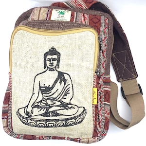 Himalayan Hemp Sling Backpack Buddha Design Crossbody Bag