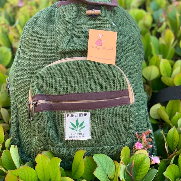 Mini Hemp Backpack Small Backpack Hippie Backpack Briefcase Festival Backpack 100% Hemp| 100 VEGAN | FAIR TRADE | Handmade with Love