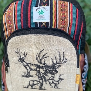 Unique Hemp Backpack Small Backpack Hippie Backpack Festival Backpack Hiking Backpack 100% Hemp|100 VEGAN| FAIR TRADE | Handmade with Love.