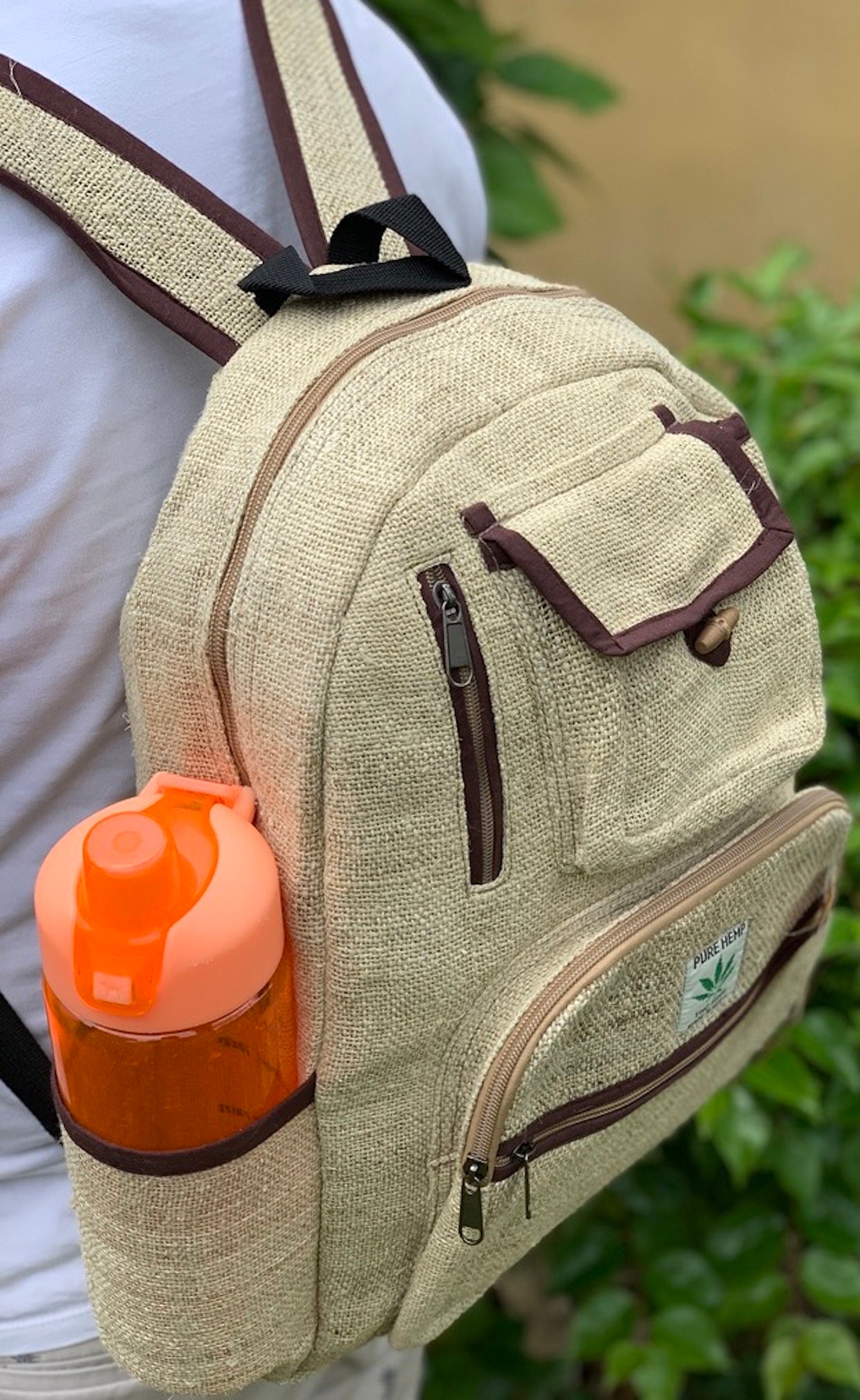 Unique Design Pure Hemp Backpack Large Back Pack Hippie Bag Etsy