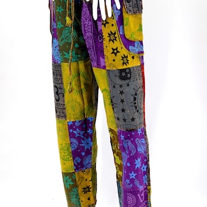Cotton Hippie Handmade Harem Patchwork Multicolored Bohemian Pants, Hippie Pants, Eco-Friendly Clothing, Boho Pants, Festival Pants