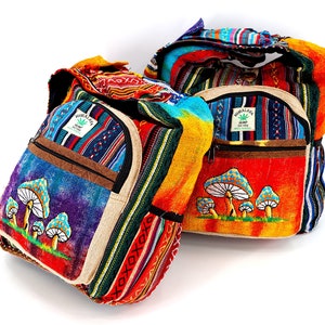 Einzigartige Himalaya Hanf Pilz bestickte Batik Umhängetasche, Hippie Tasche, Boho Tasche, umweltfreundliche Umhängetasche