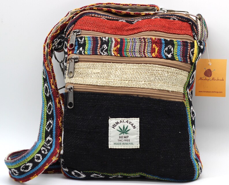 Five Pocket Himalaya Hemp Hobo Tablet Crossbody Bag Hippie Bag Etsy