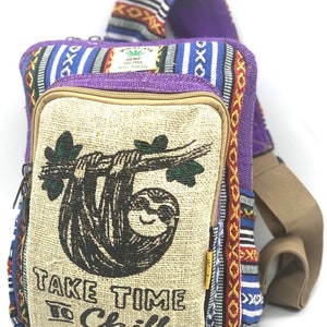 Himalayan Hemp Sling Backpack Fair Trade Festival Crossbody Bag