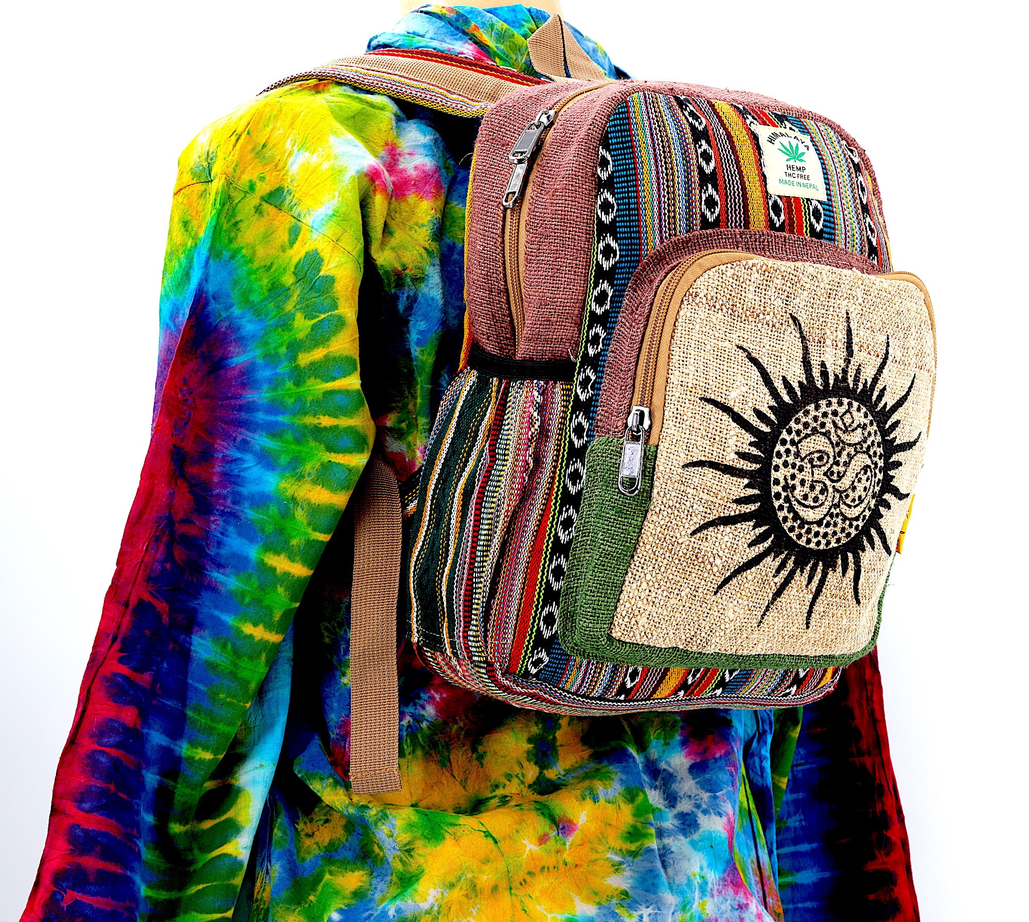 5720 Hemp Bag Hippie Boho Bohemian Hippy Backpack 5a195bf9-1ffc-45a2-bbed-  main image 2