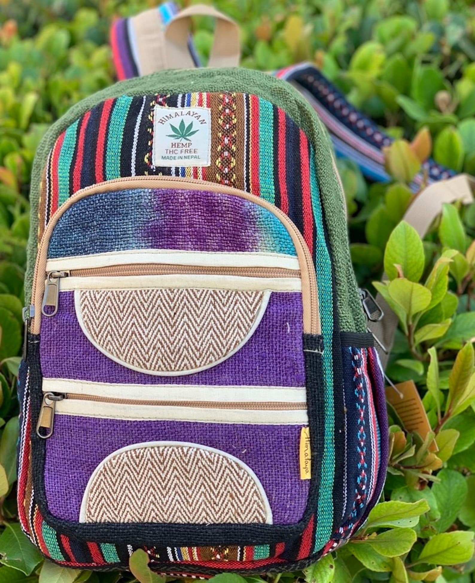 Unique Mini Hemp Backpack Small Back Pack Hippie Bag Pack Etsy