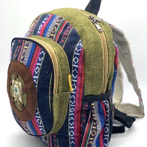 Unique design Himalaya Hemp Backpack Small Backpack Hippie Backpack Festival Backpack Hiking & Tablet Backpack FAIR TRADE Handmade with Love