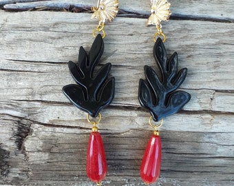 Resin and glass earrings.