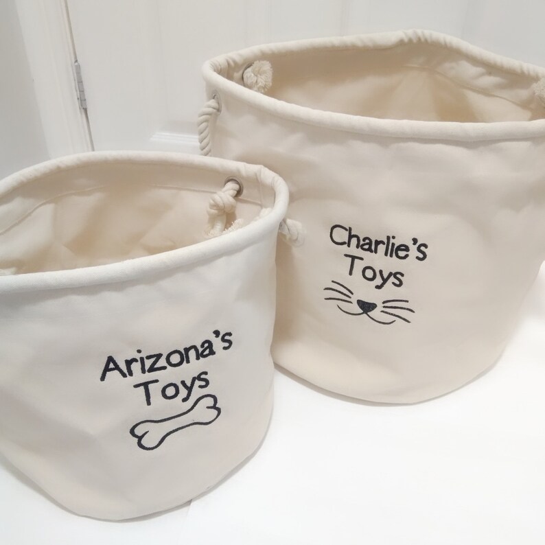 Personalised Dog Toy Basket Dog Toys Storage Bag Dog Toy Etsy