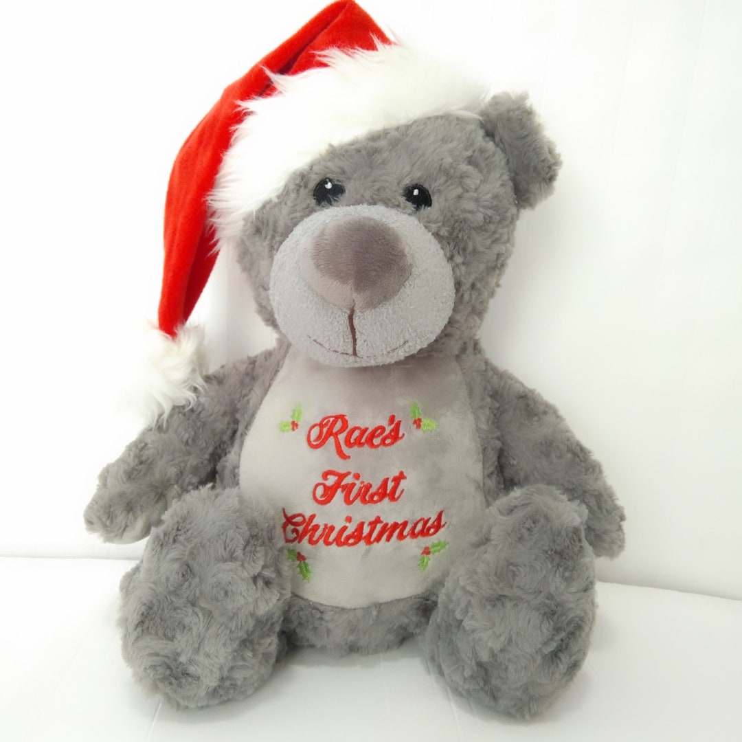 personalised 1st christmas teddy