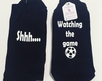 Shhhh.... Watching the game - Novelty Socks, Fun, Football, Soccer, Birthday, Christmas, Xmas, gifts for him, secret santa, stocking filler