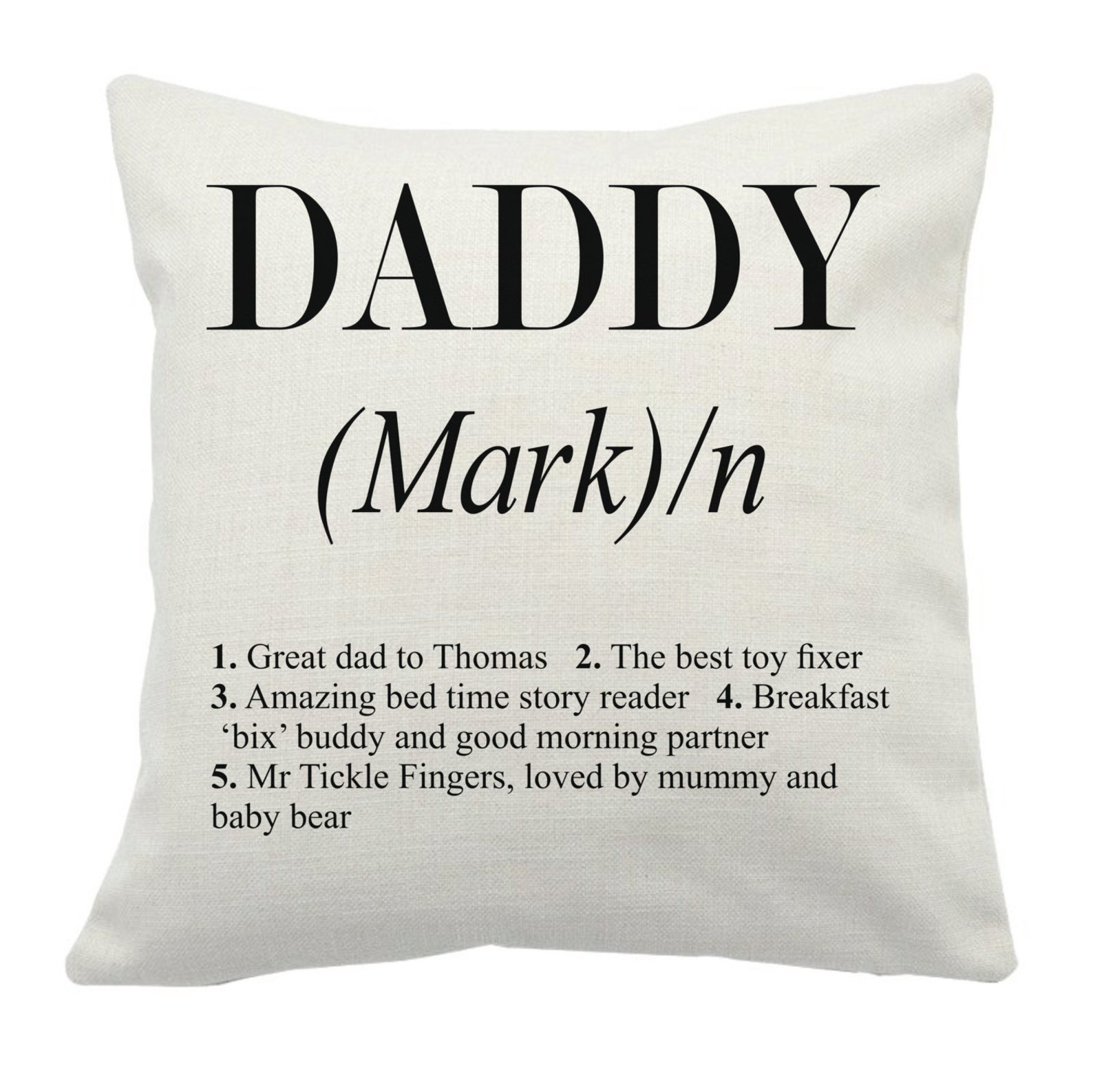 Personalised Cushion for Dad Daddy Keepsake Cushion for Dads Etsy