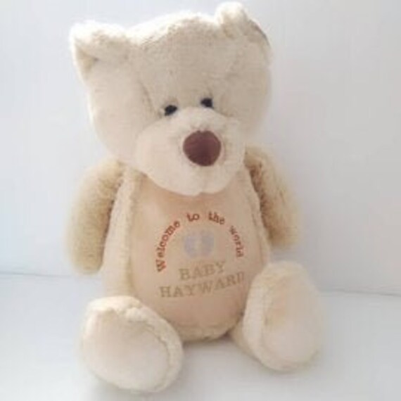 Bestickter Teddy Babygeschenk Personalisierte Taufe Teddybär, Bestickt Baby Teddy, Neues Baby Teddy Hermann Personalisiert