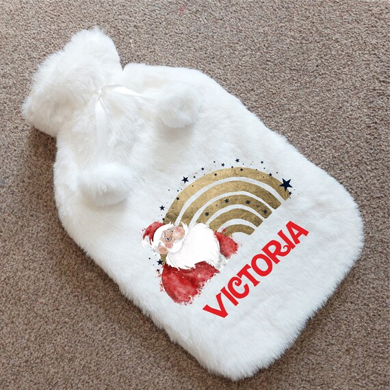 Personalised Hot Water Bottle Bed Warmer Christmas Santa Etsy
