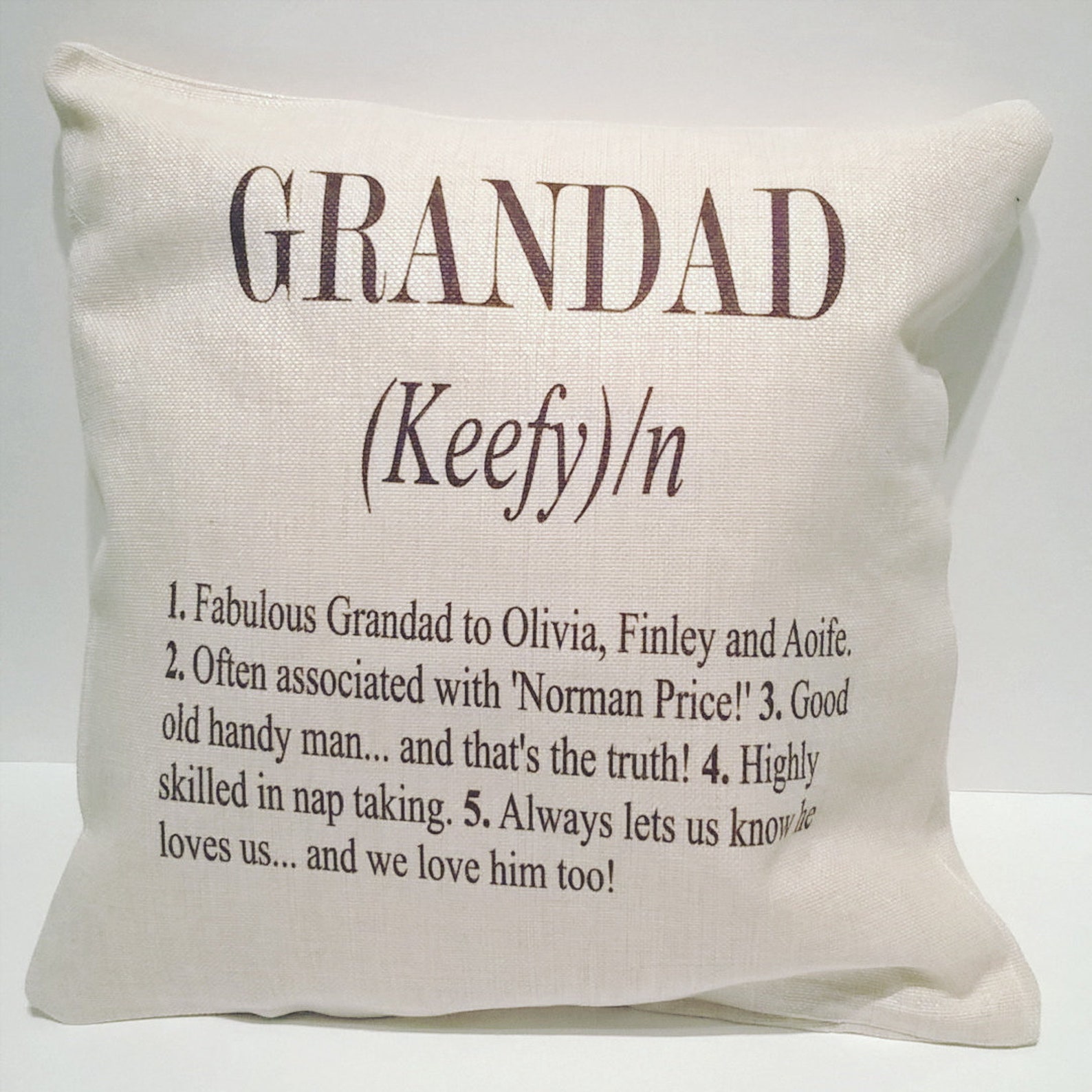 Personalised Godmother Linen Cushion Dictionary Definition Etsy