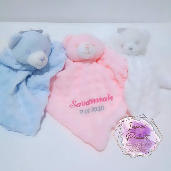Personalised Baby Comforter Teddy Bear 