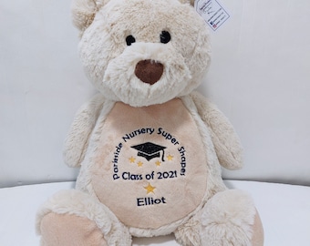 Graduation Gift, Nursery Graduation Bear, preschool graduation bear gift, graduation keepsake teddy bear gift, Kindergarten Graduation Gift