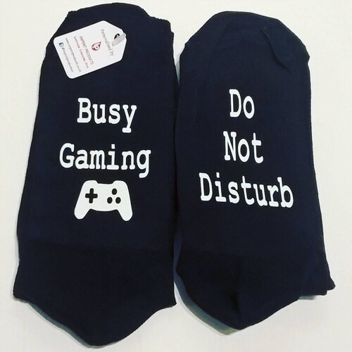 Busy Gaming... Do Not Disturb.. Novelty Socks Fun Xbox Etsy