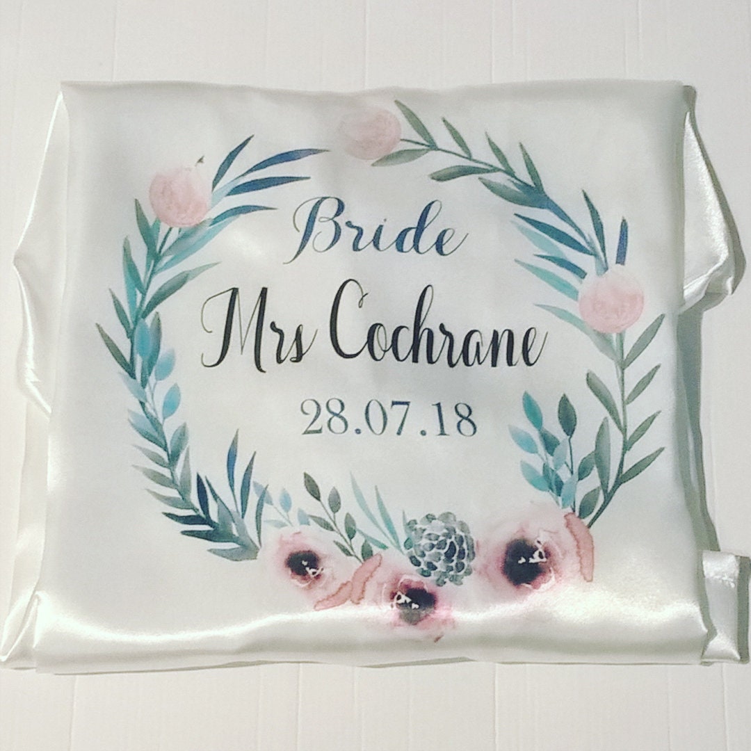 Personalised Bridal Party Wedding Satin Silk Robes Dressing Gown