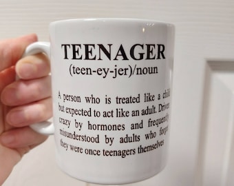 Teenager Definition Mug - Novelty gift, 13th birthday gift, teenager birthday gift, thirteen teen gift mug