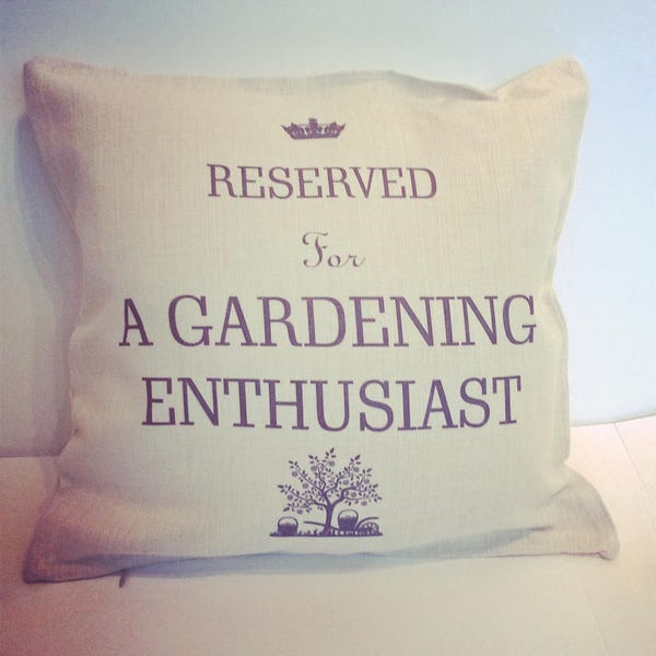 Reserved for a gardening enthusiast - Linen Cushion - gifts for him, gifts for her, luxury gift, home decor, birthday, garden, gardener