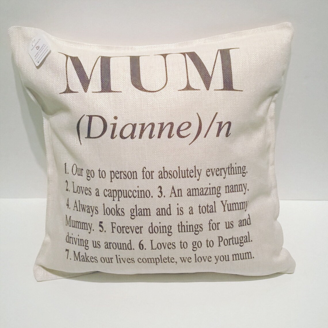 Personalised Godmother Linen Cushion Dictionary Definition Etsy