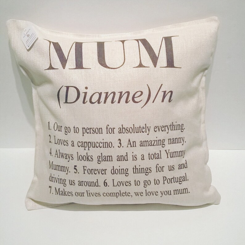 Personalised Godmother Linen Cushion Dictionary Definition Etsy