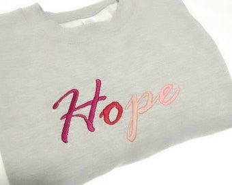 Hope Embroidered Sweatshirt or Cowl Hoodie | Positivity clothing jumper sweater | ladies fashion casual clothing loungewear
