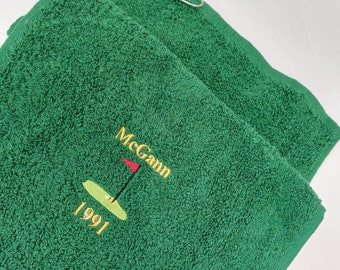 Personalised Embroidered Golf Towel, Golfing gift, gift for him, Father's Day Gift, Gift for Dad, Gift for Grandad, Golfers