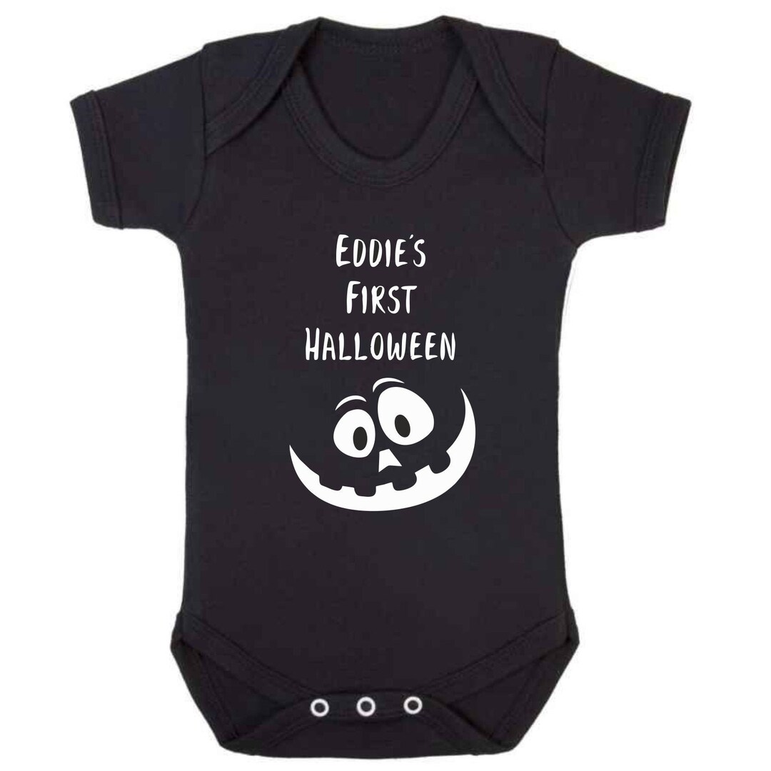 Personalised First Halloween Baby Vest Bodysuit Babygrow Etsy Australia