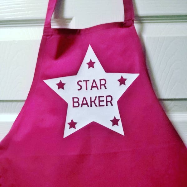 Children's Apron, Star Baker apron,children's pinny, kids baking apron, apron for girls, apron for boys, stockings filler for children