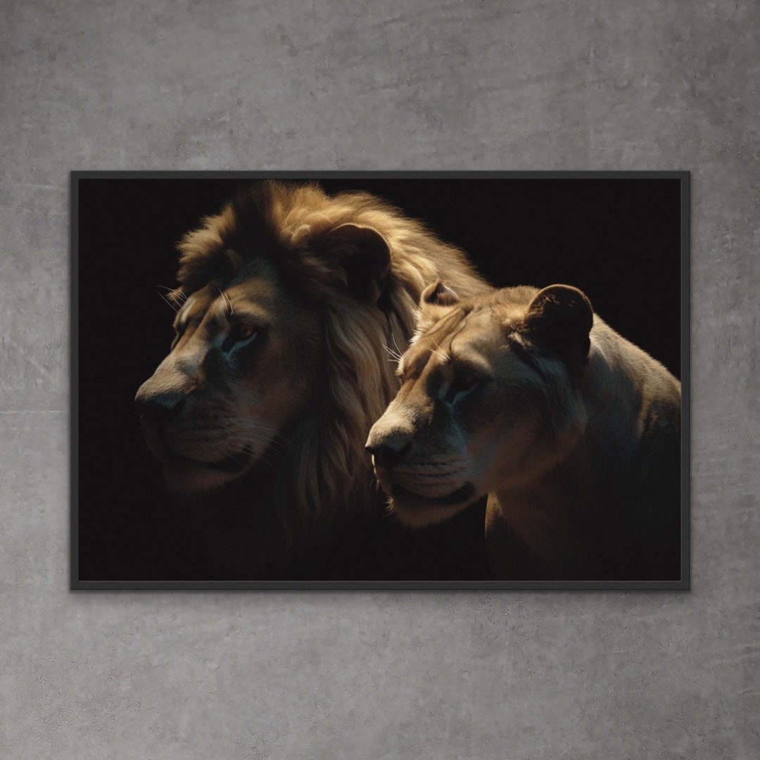 Printable Majestic Lion Wall Art, Digital Download, Highquality Art, Lions Wall Art, Lion