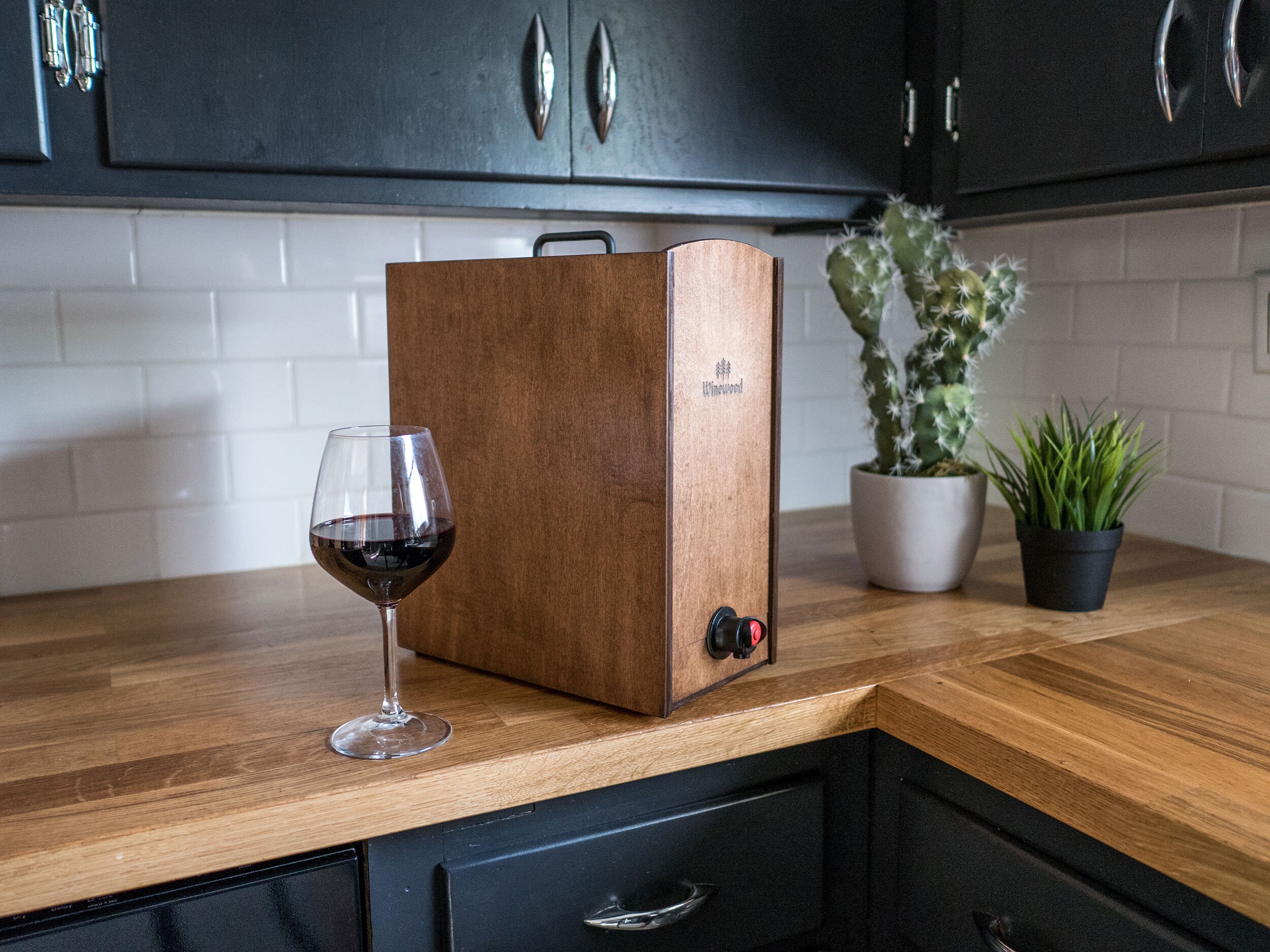 Boxed Wine Cover Winewood Walnut Wooden Case Fits 3 & 5 Etsy