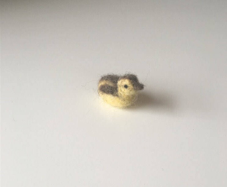 Needle Felted Yellow and Brown Waldorf Duckling Toy/Gift/Decoration image 1