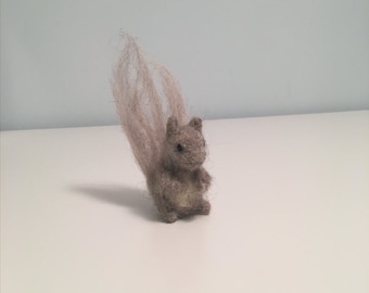 Needle Felted Wool Gray Squirrel Toy/Decoration/Gift