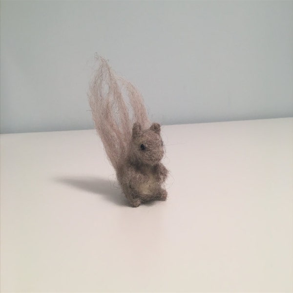 Needle Felted Wool Gray Squirrel Toy/Decoration/Gift