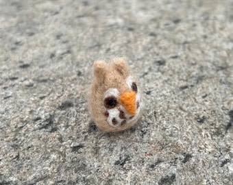 Small Needle Felted Light Brown Waldorf Owl Toy, Gift, or Decoration