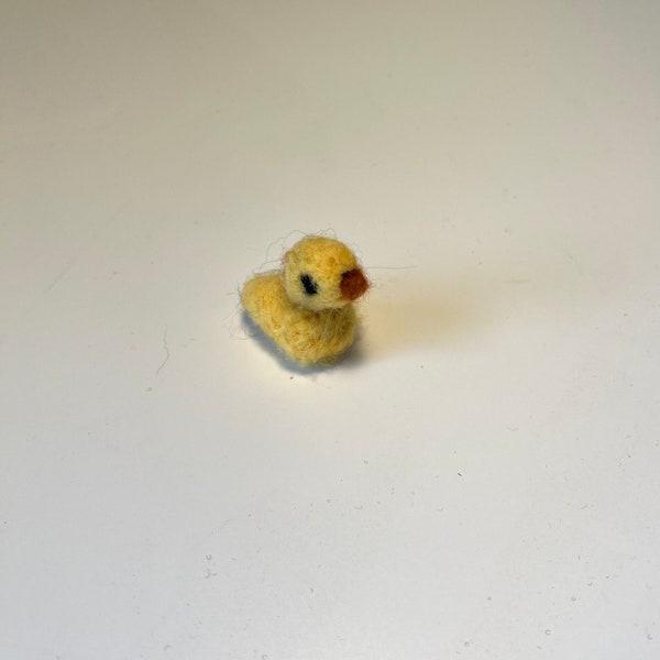 Needle Felted Yellow Waldorf Decorative Toy Duckling