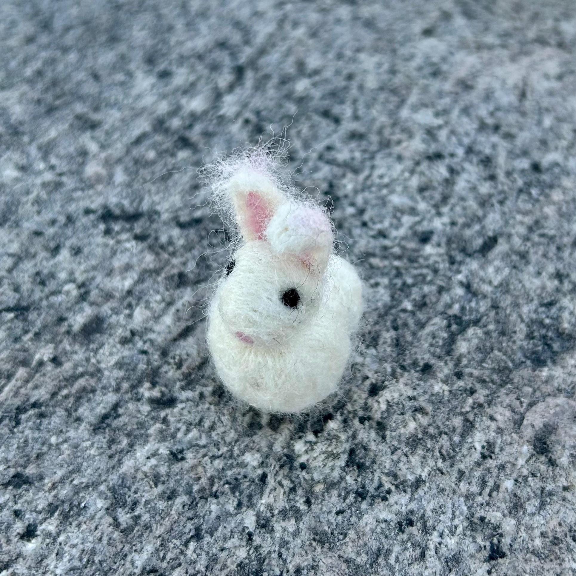 Needle Felted Natural Wool Waldorf White Bunny - Rabbit - Hare - Toy ...