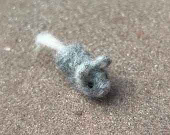 Needle Felted Gray Mouse