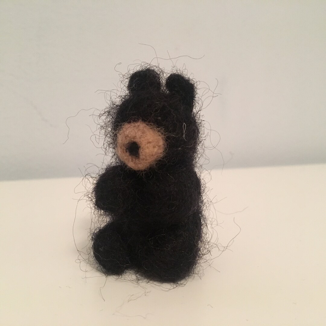 Needle Felted Black Bear Cub Etsy