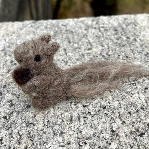 Needle Felted Squirrel with Acorn